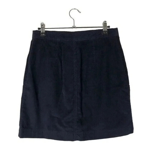 Gap Navy Blue Corduroy A-Line Button Front Mini Skirt XS - Picture 2 of 3